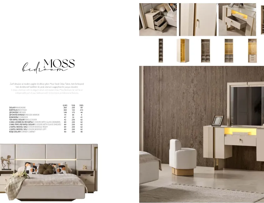 Moss Yatak Odası Takımı Moss Yatak Odası Takımı